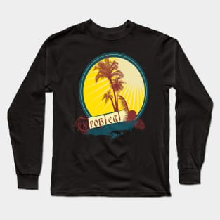 Tropical Palm Surfer Long Sleeve T-Shirt